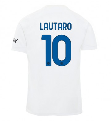 Inter Milan Lautaro Martinez #10 Vieraspaita 2023-24 Lyhyet Hihat